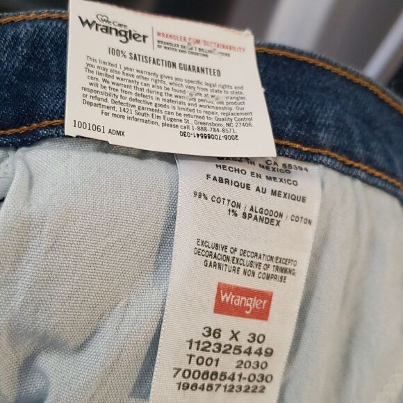 NWT Wrangler Regular Fit Straight Leg Premium Quality Men's Jeans Sz 36" x 30" - Picture 10 of 12
